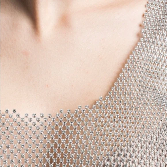 New Gold Mesh Rhinestone Top - Picture 4 of 6